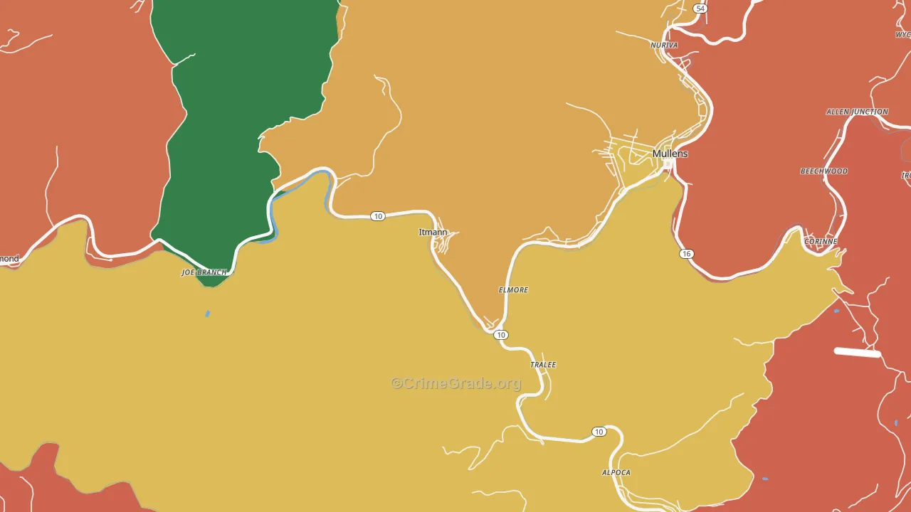Itmann, WV Map of Assault Rates