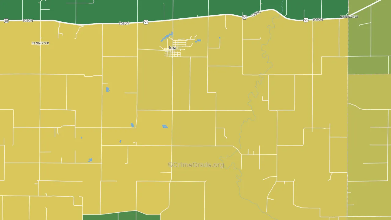 Iuka, IL Map of Assault Rates