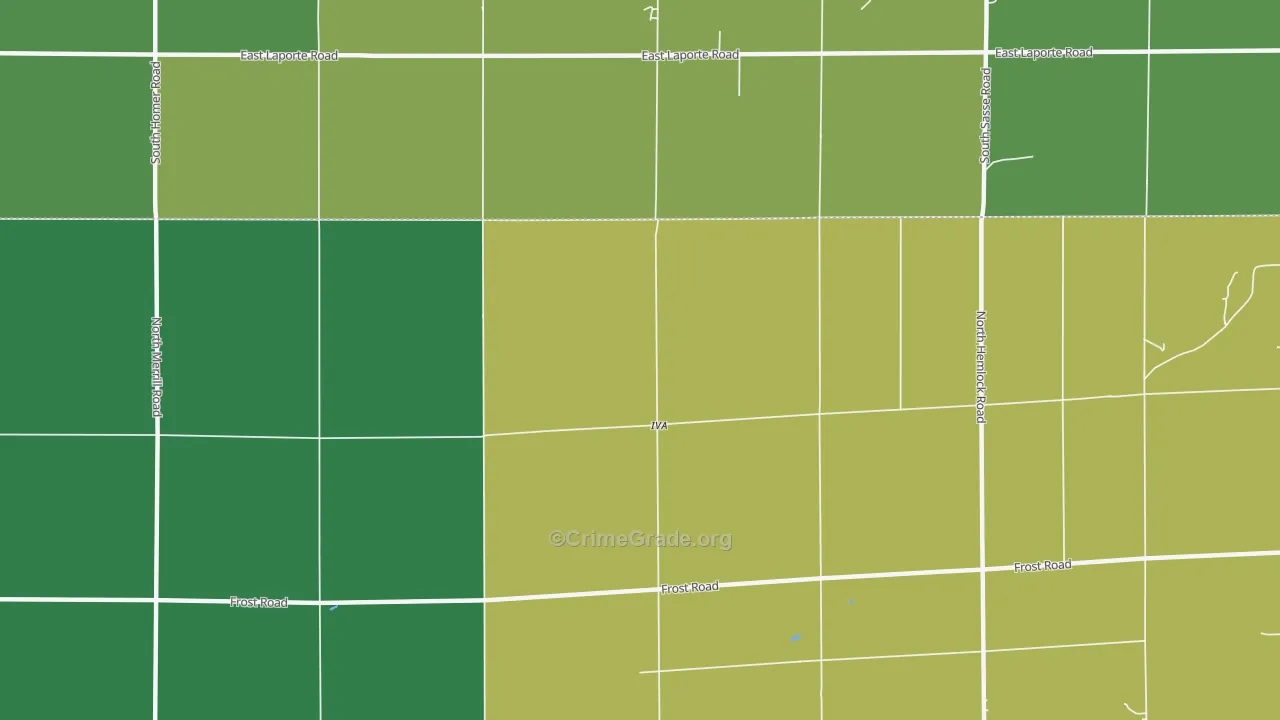 Iva, MI Map of Assault Rates