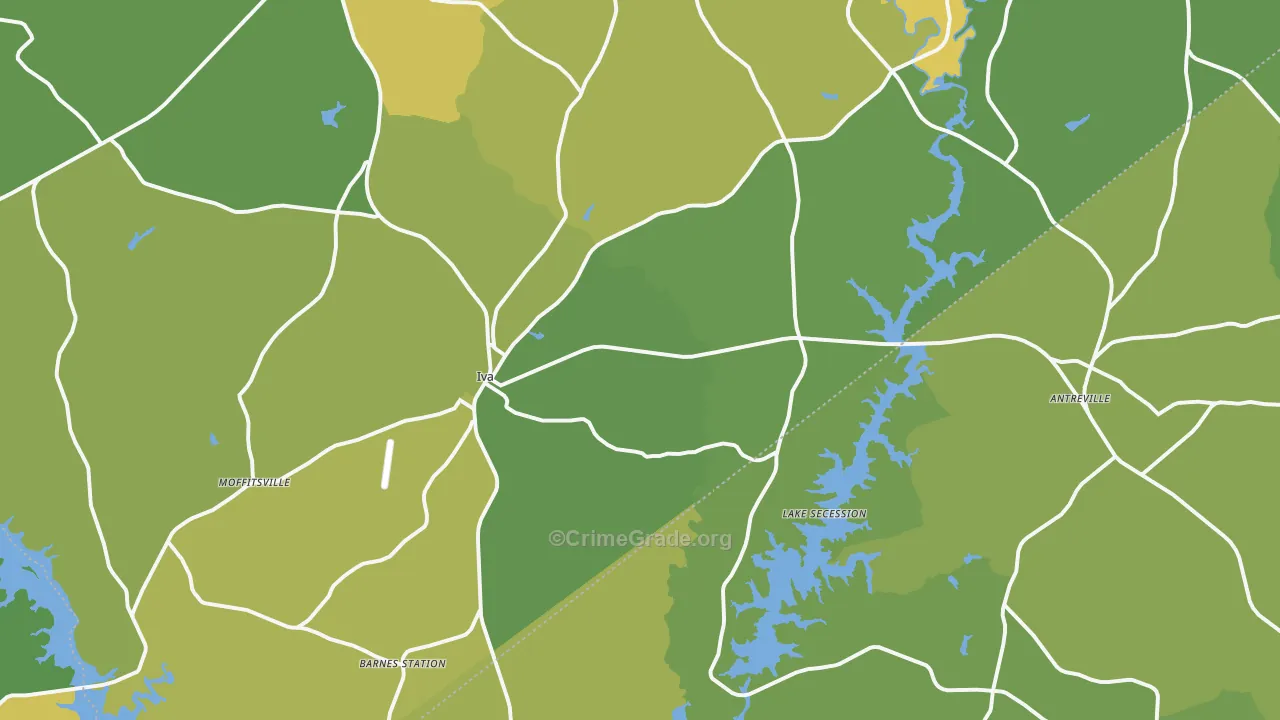 Iva, SC Map of Assault Rates