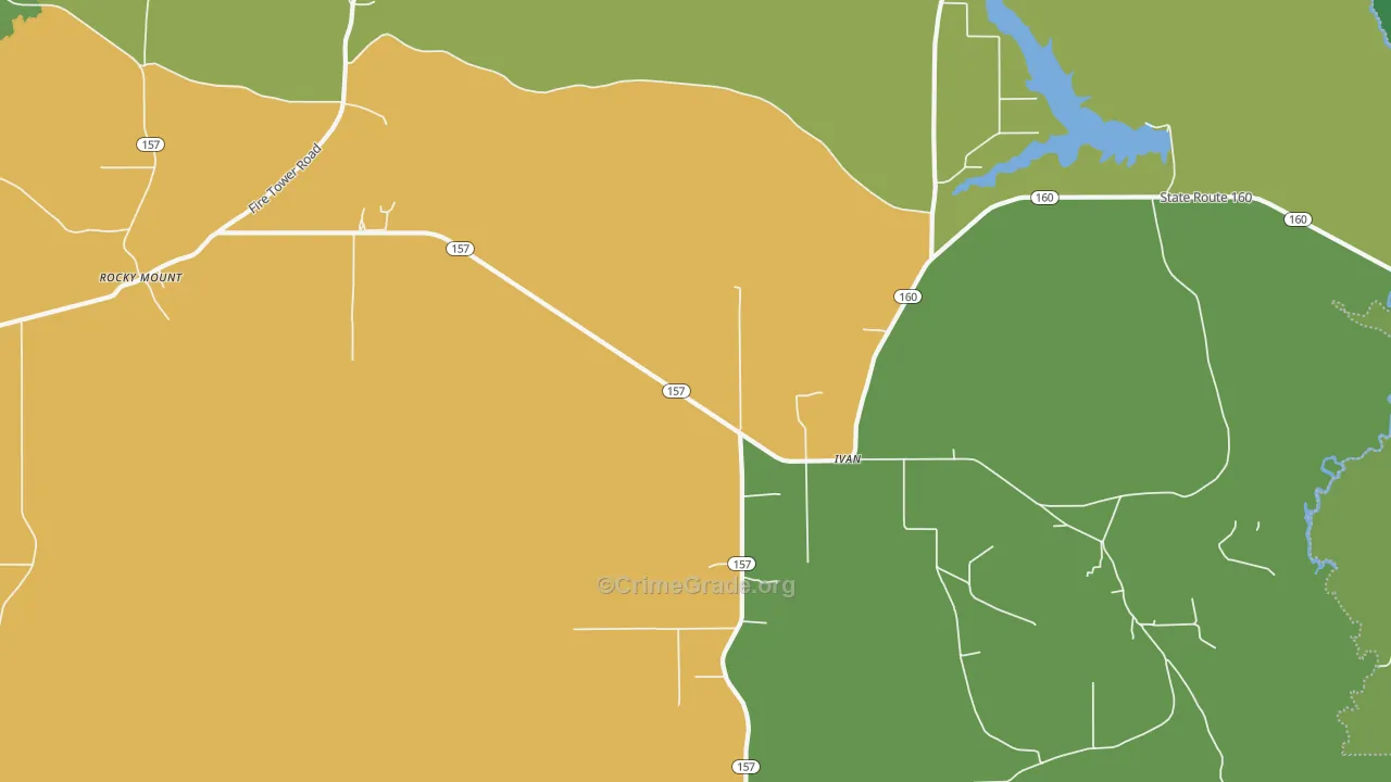 Ivan, LA Map of Assault Rates