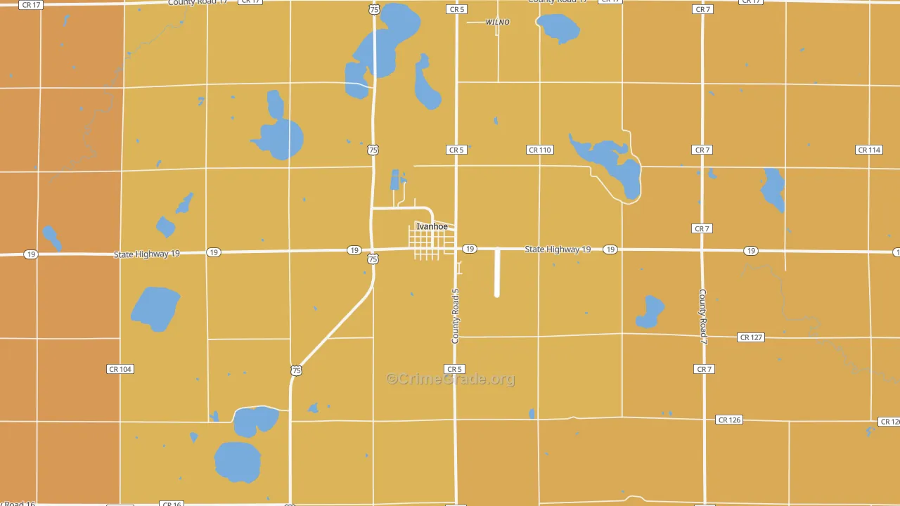 Ivanhoe, MN Map of Assault Rates