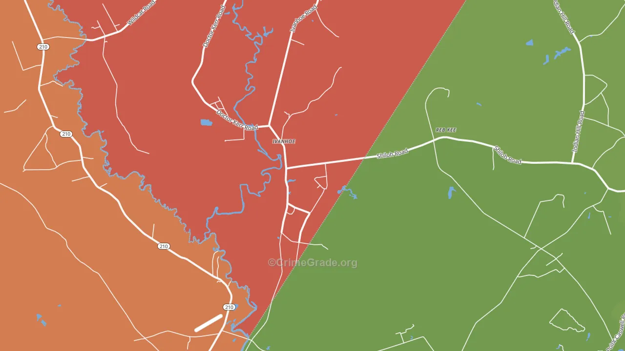 Ivanhoe, NC Map of Assault Rates