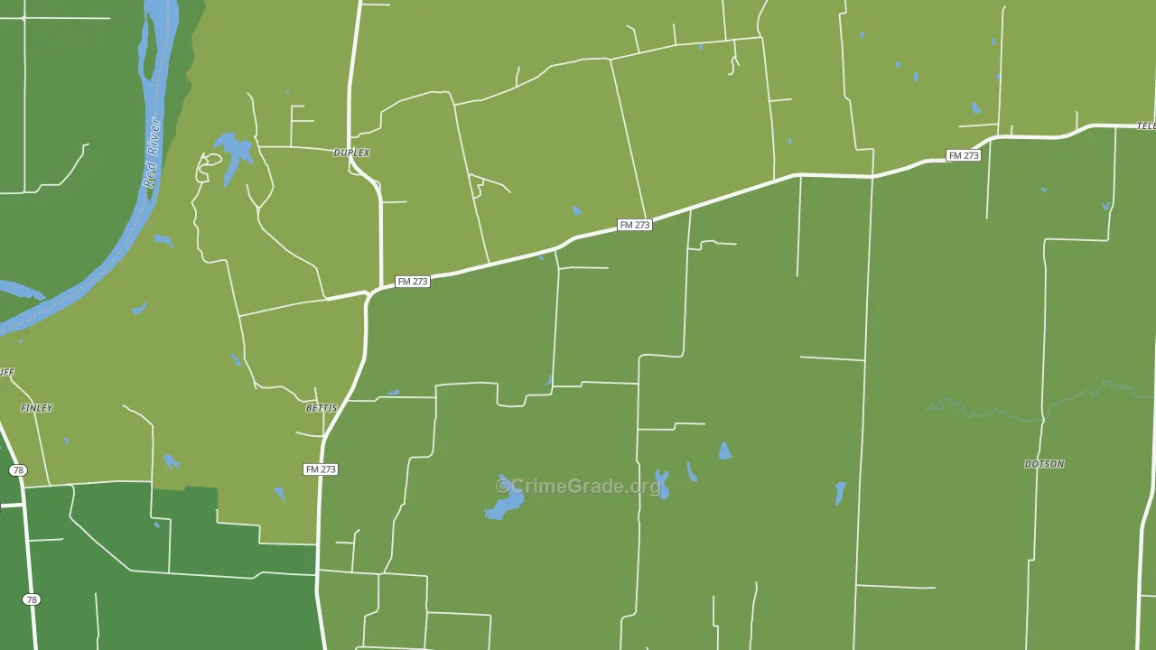 Ivanhoe, TX Map of Assault Rates