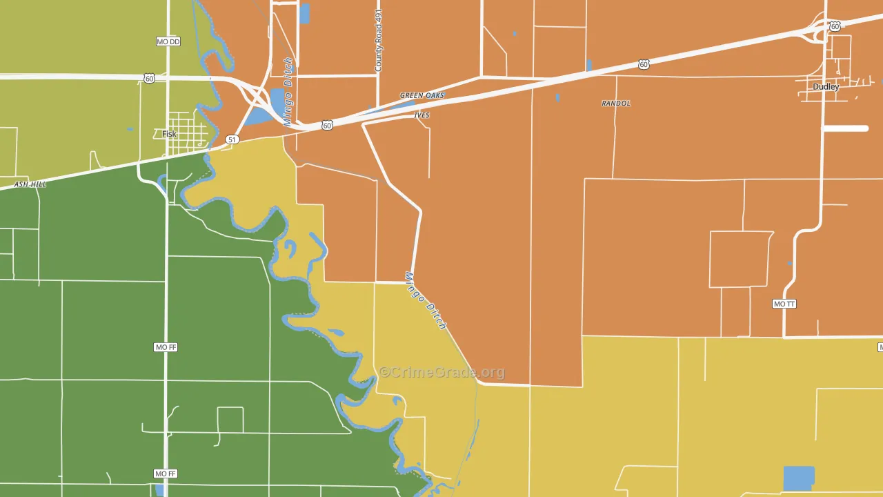 Ives, MO Map of Assault Rates