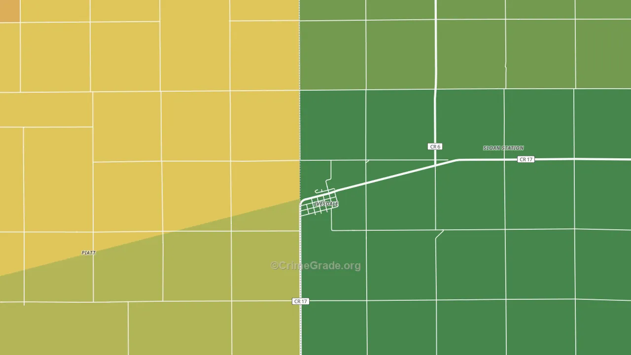 Ivesdale, IL Map of Assault Rates