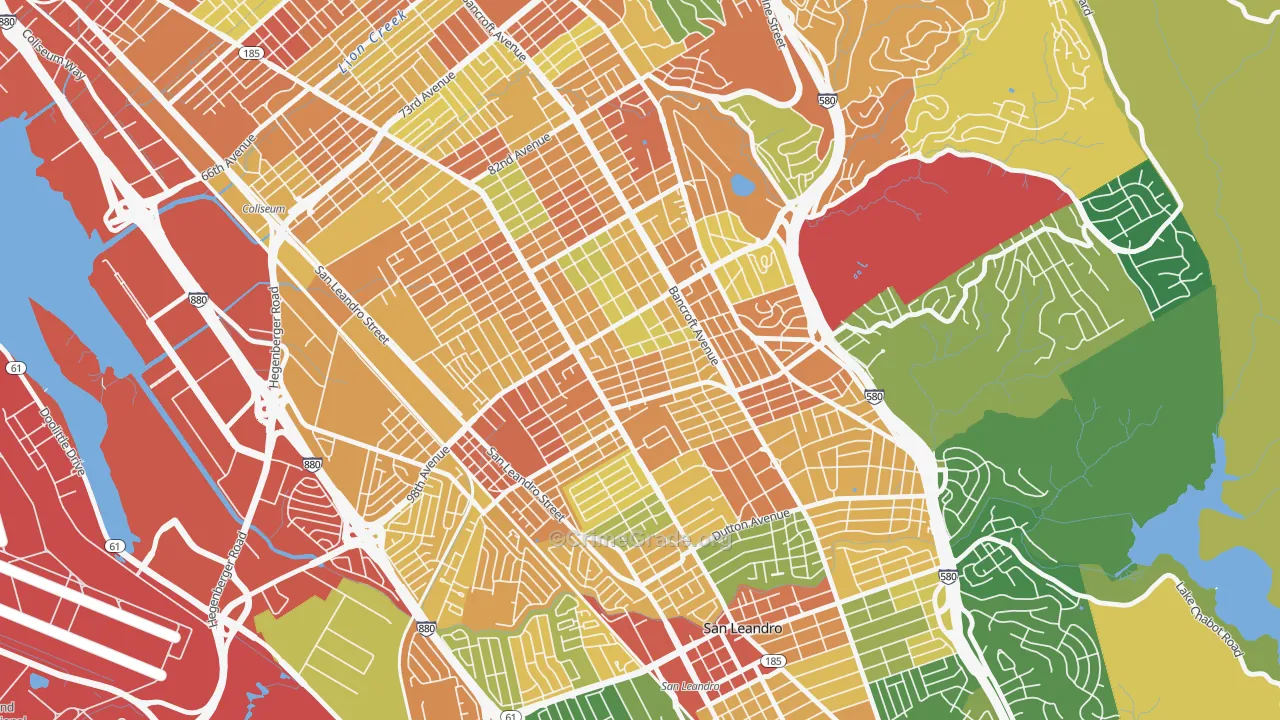 Iveywood, Oakland, CA Map of Assault Rates