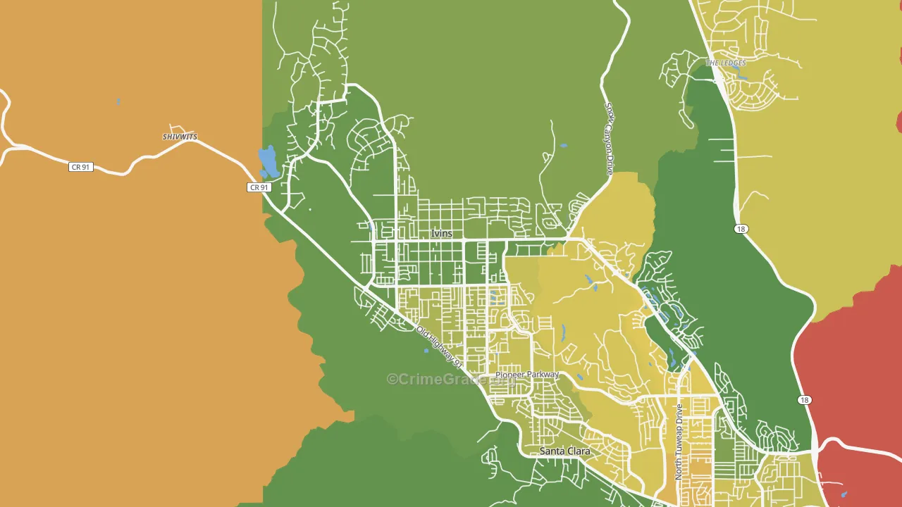 Ivins, UT Map of Assault Rates