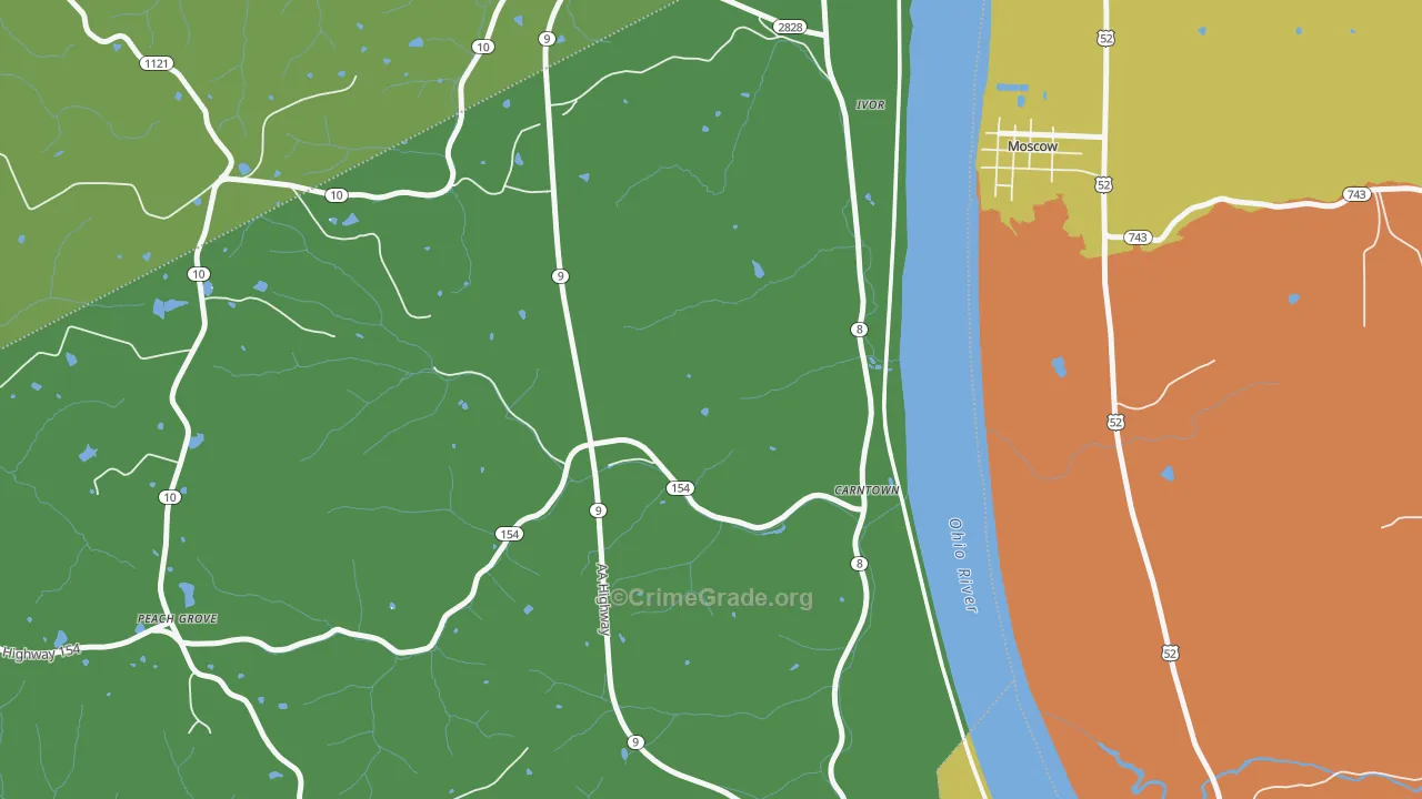 Ivor, KY Map of Assault Rates