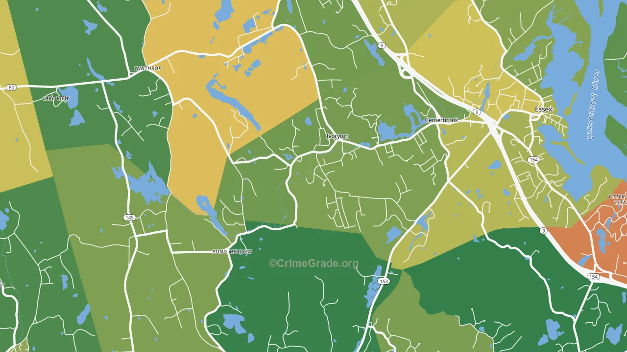 Ivoryton, CT Map of Assault Rates