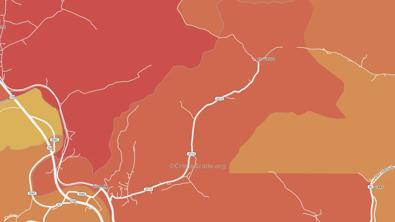Ivy Grove, KY Map of Assault Rates