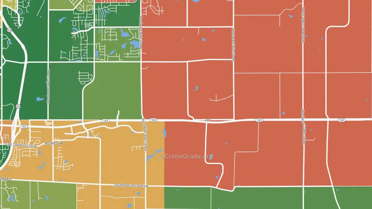 Ivy, IA Map of Assault Rates