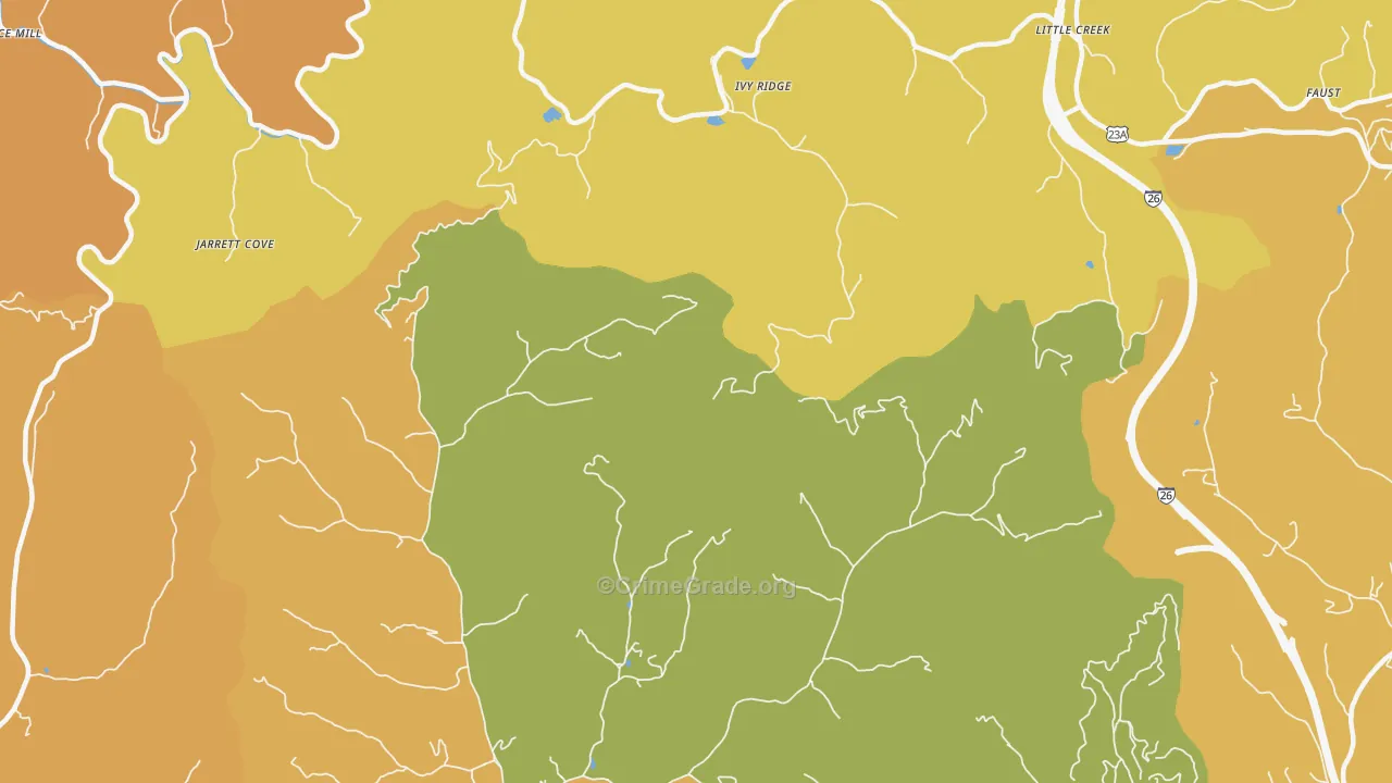 Ivy Ridge, NC Map of Assault Rates