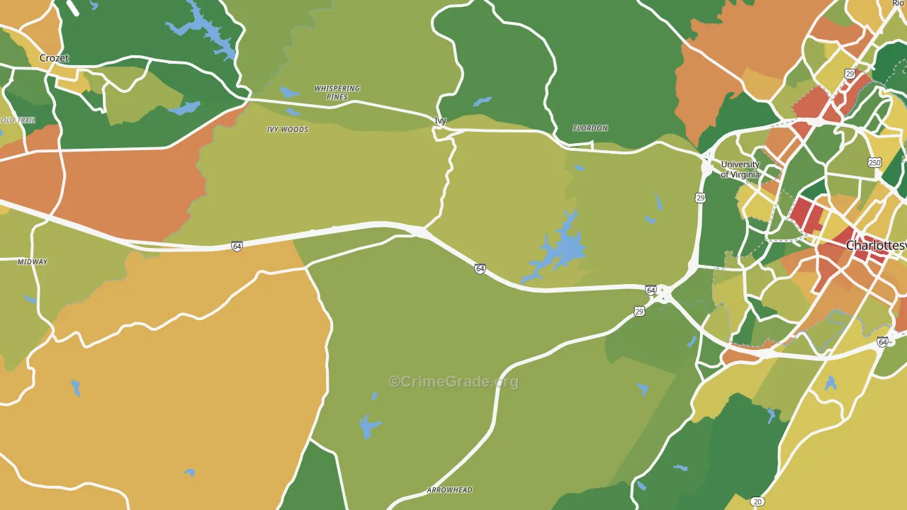 Ivy, VA Map of Assault Rates