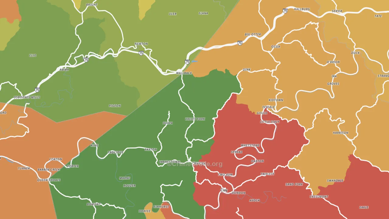 Ivydale, WV Map of Assault Rates
