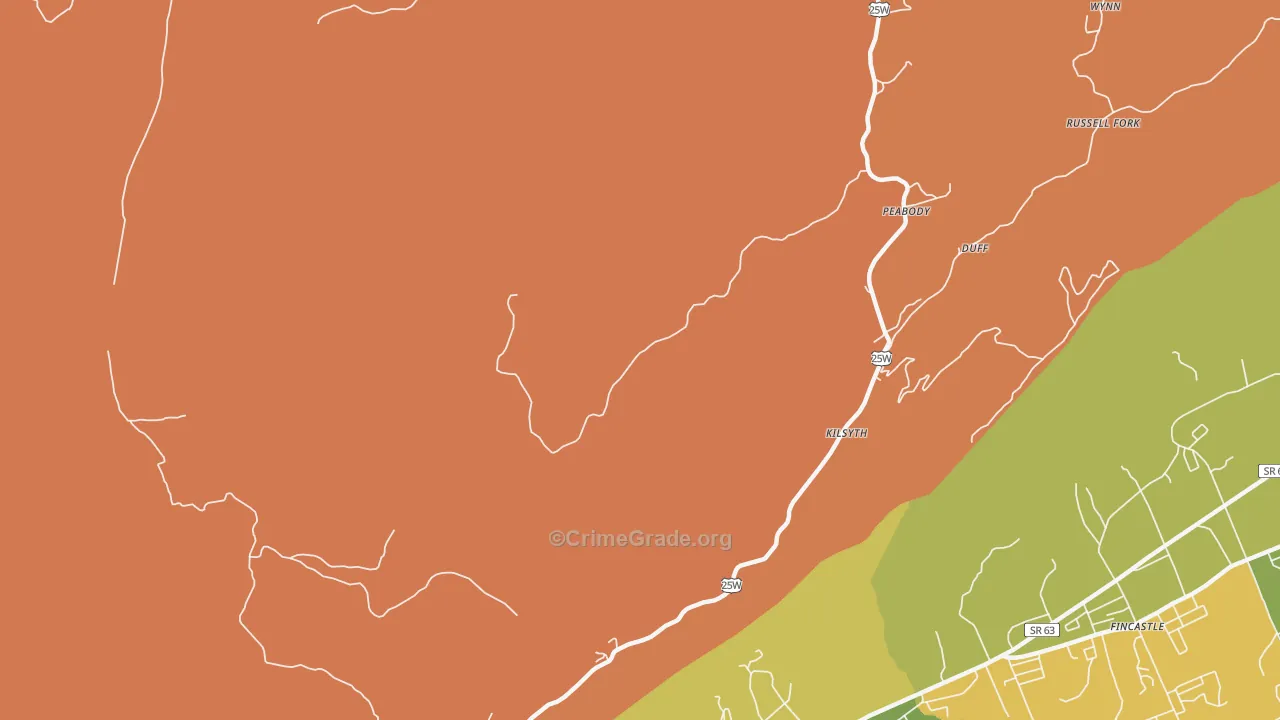 Ivydell, TN Map of Assault Rates