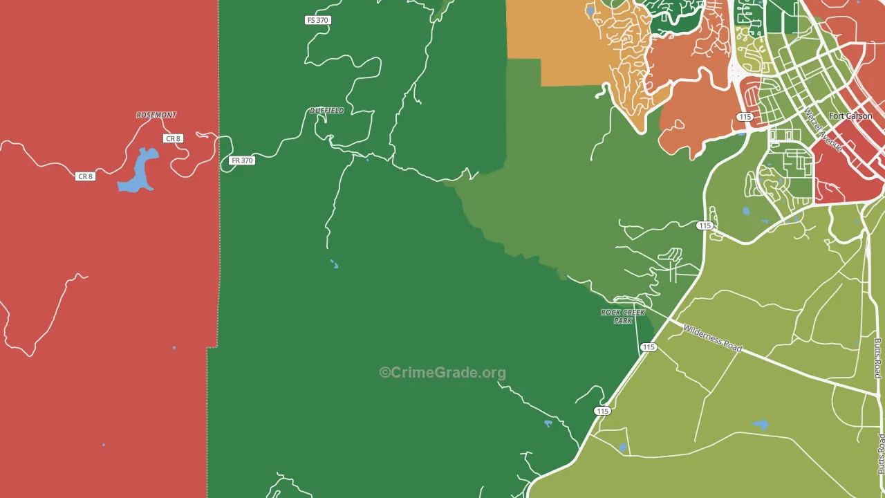 Ivywild, CO Map of Assault Rates