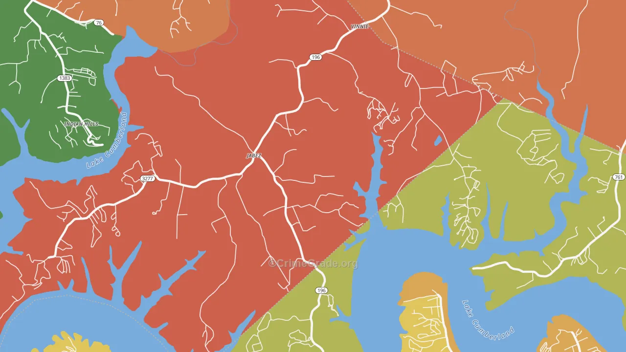 Jabez, KY Map of Assault Rates