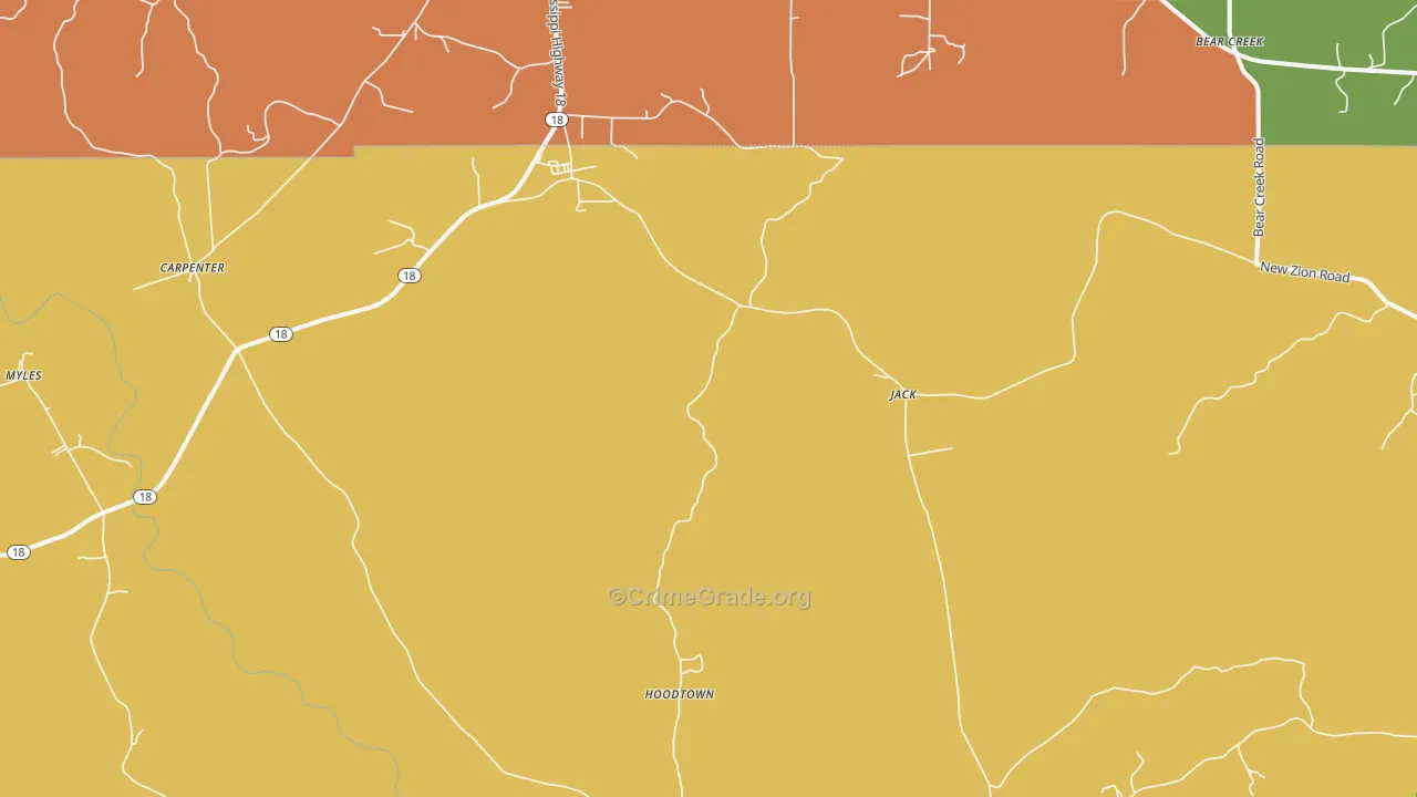 Jack, MS Map of Assault Rates