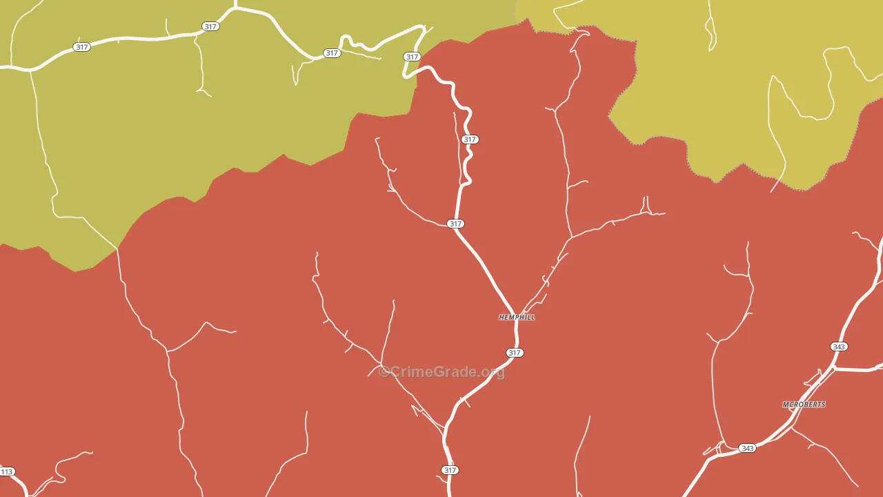Jackhorn, KY Map of Assault Rates