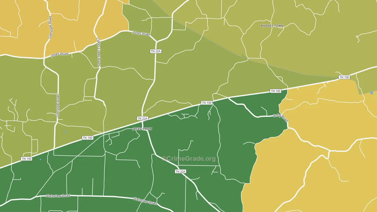 Jacks Creek, TN Map of Assault Rates