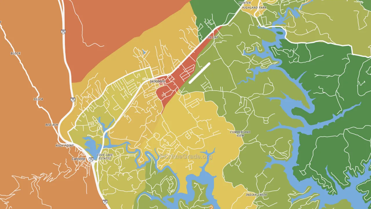 Jacksboro, TN Map of Assault Rates
