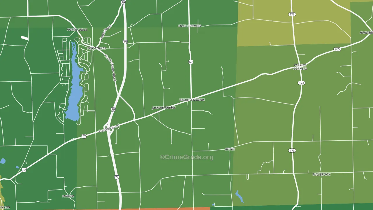 Jackson Center, PA Map of Assault Rates