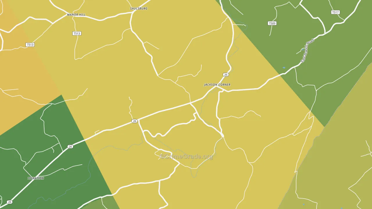 Jackson Corner, PA Map of Assault Rates