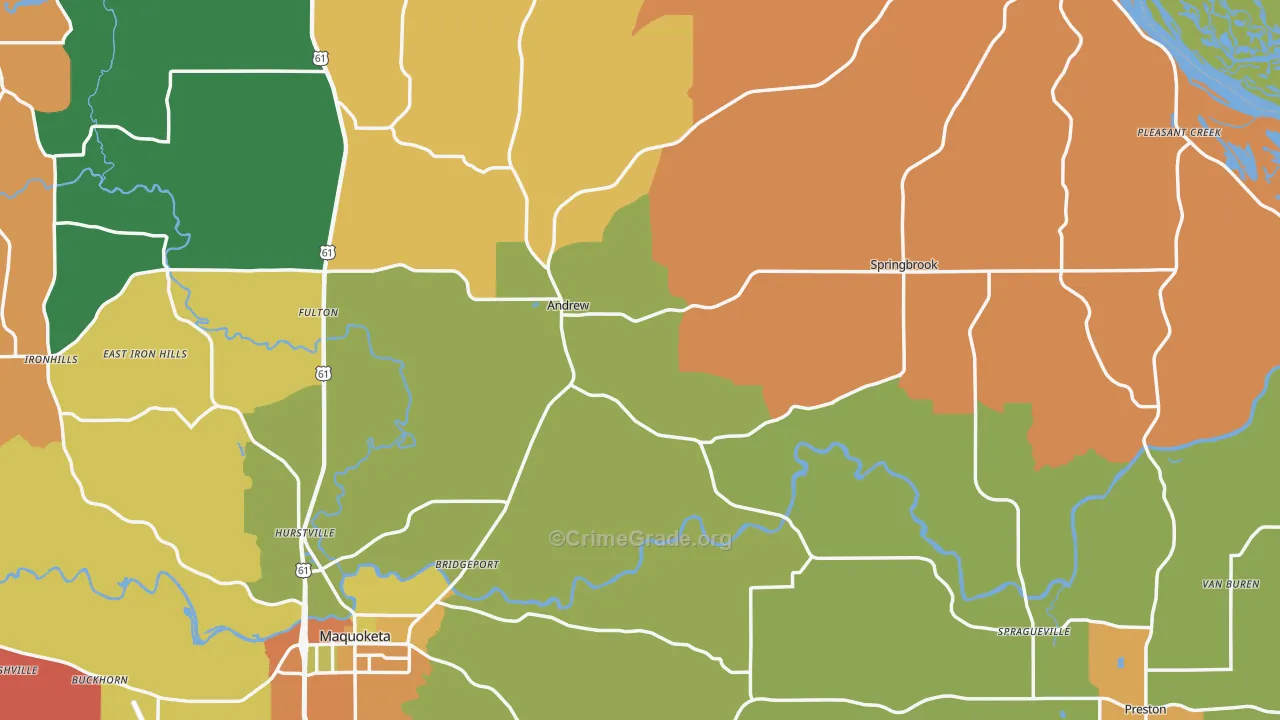 Jackson County, IA Map of Assault Rates