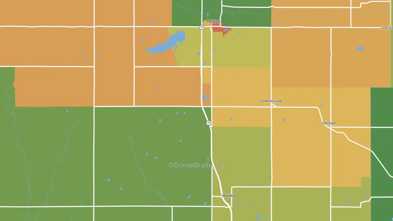 Jackson County, KS Map of Assault Rates