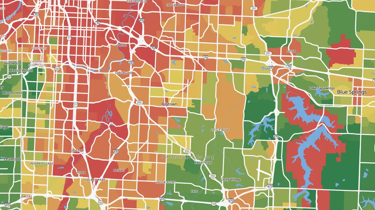Jackson County, MO Map of Assault Rates