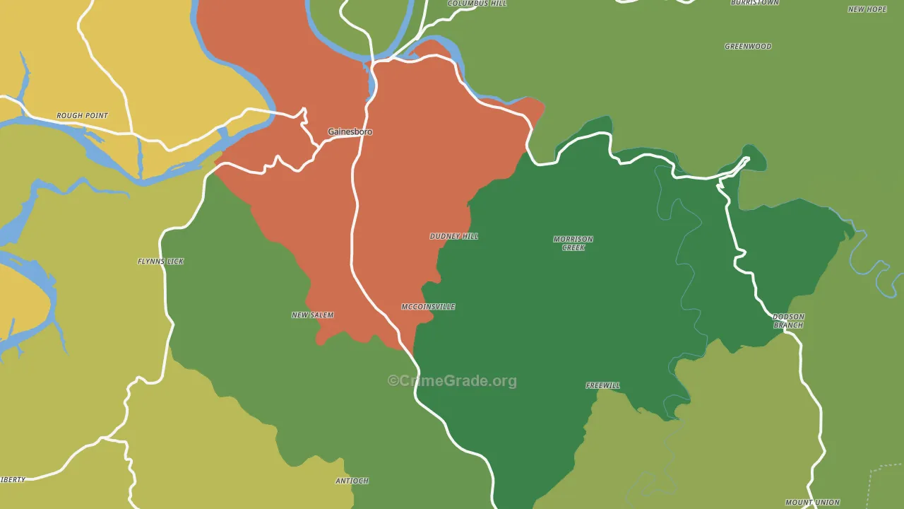 Jackson County, TN Map of Assault Rates