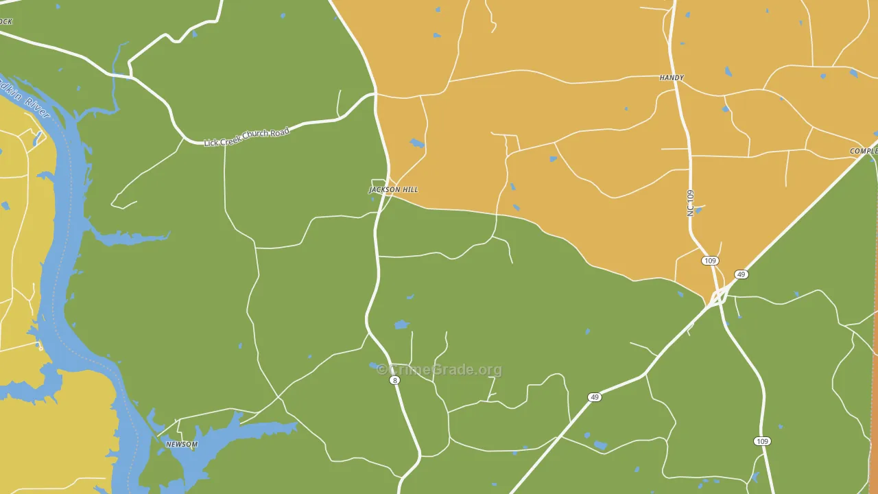 Jackson Hill, NC Map of Assault Rates