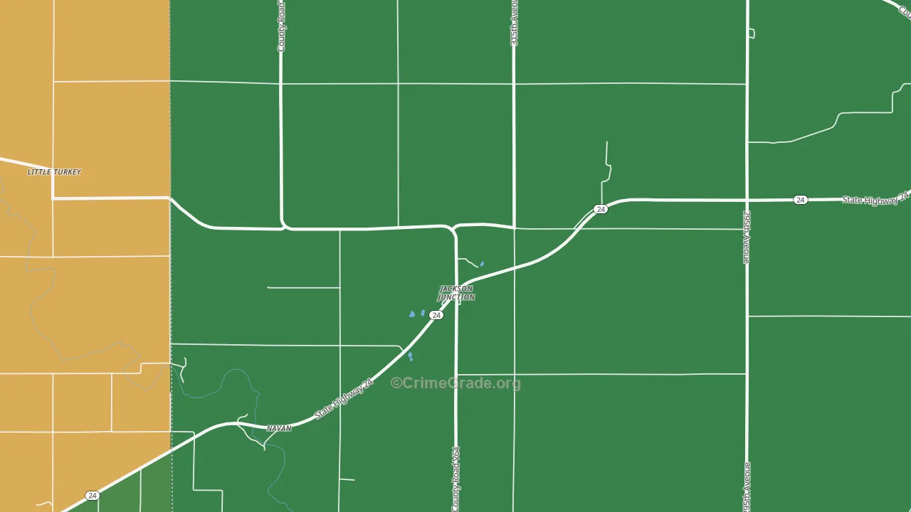 Jackson Junction, IA Map of Assault Rates