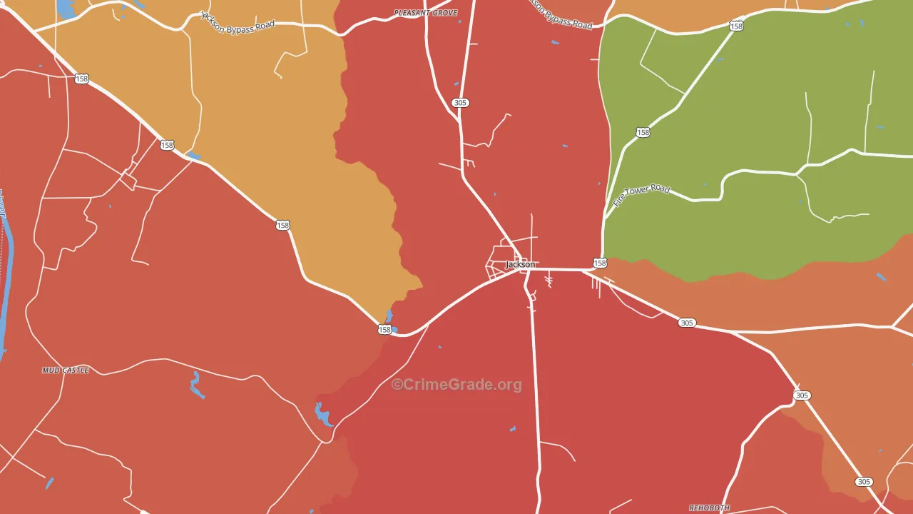 Jackson, NC Map of Assault Rates
