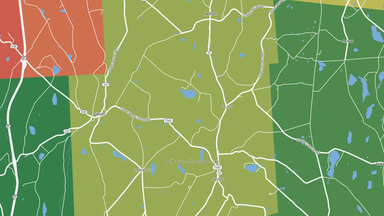Jackson, PA Map of Assault Rates
