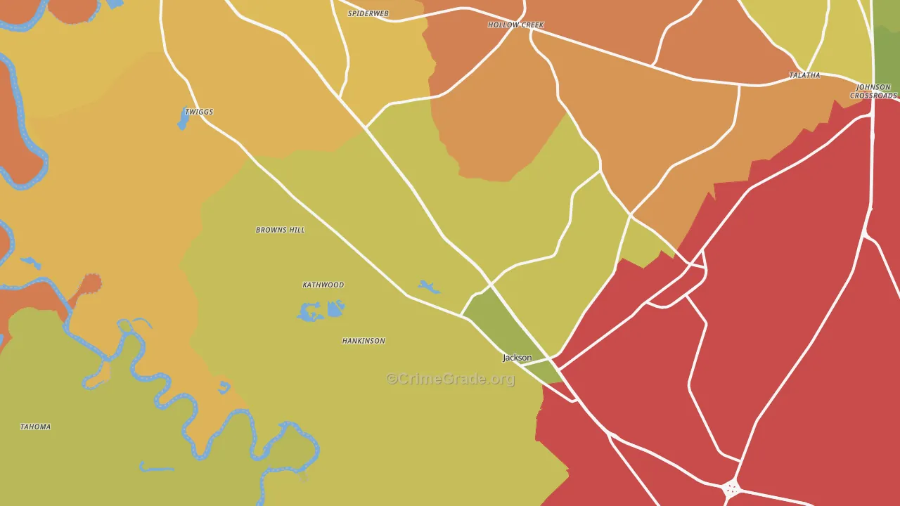 Jackson, SC Map of Assault Rates