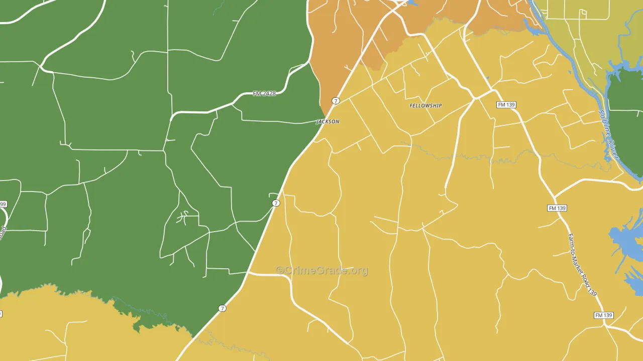 Jackson, TX Map of Assault Rates