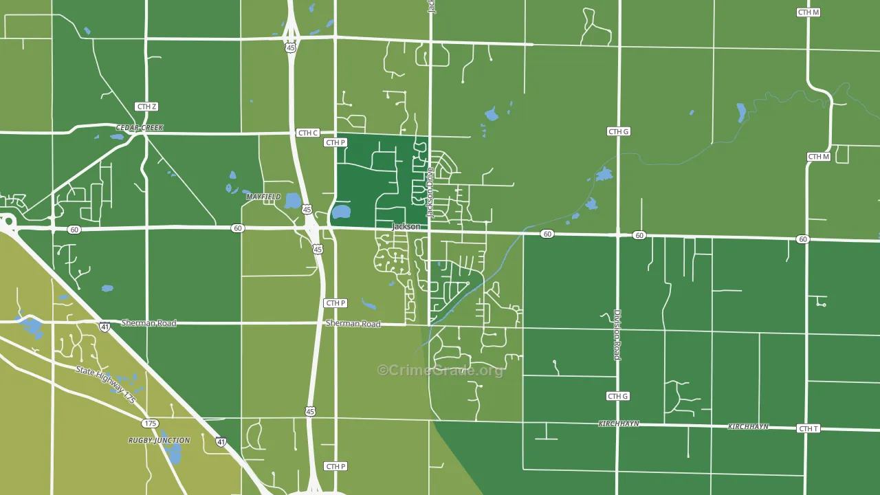 Jackson, WI Map of Assault Rates