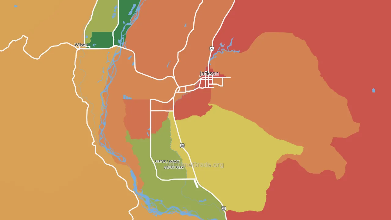 Jackson, WY Map of Assault Rates
