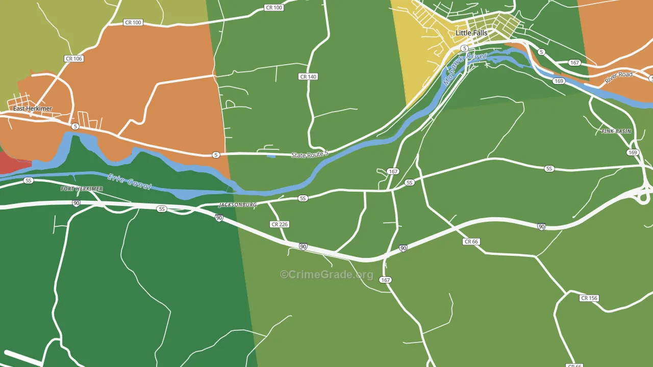 Jacksonburg, NY Map of Assault Rates