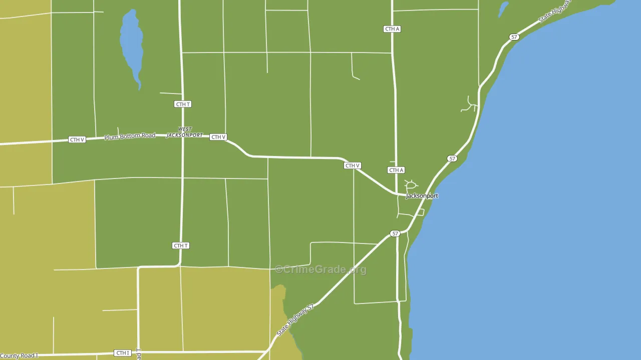 Jacksonport, WI Map of Assault Rates