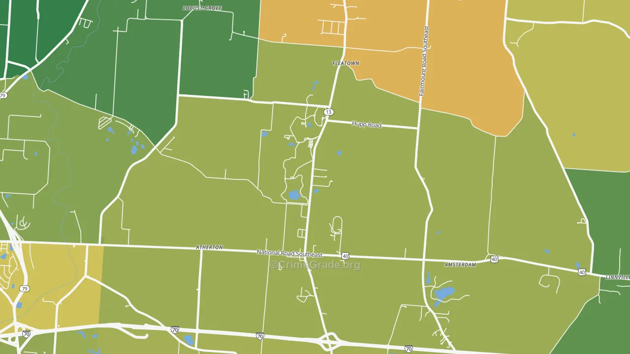 Jacksontown, OH Map of Assault Rates