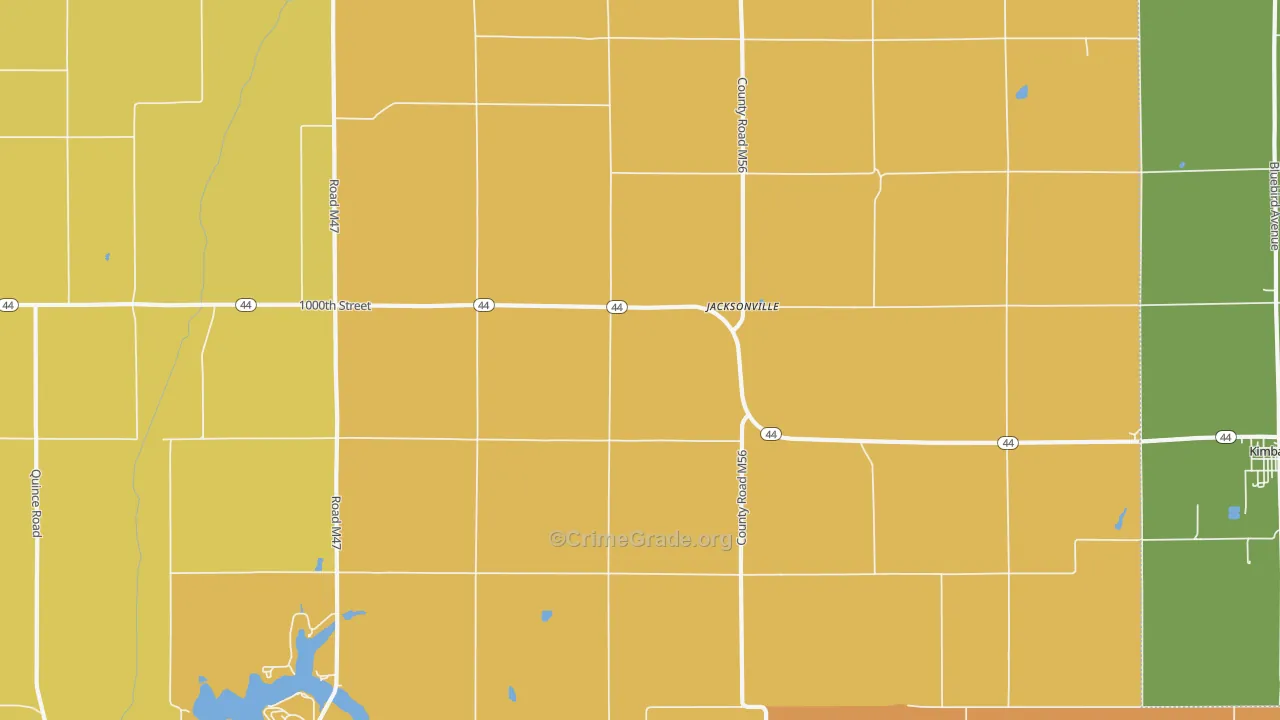 Jacksonville, IA Map of Assault Rates