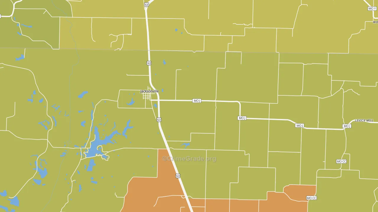 Jacksonville, MO Map of Assault Rates