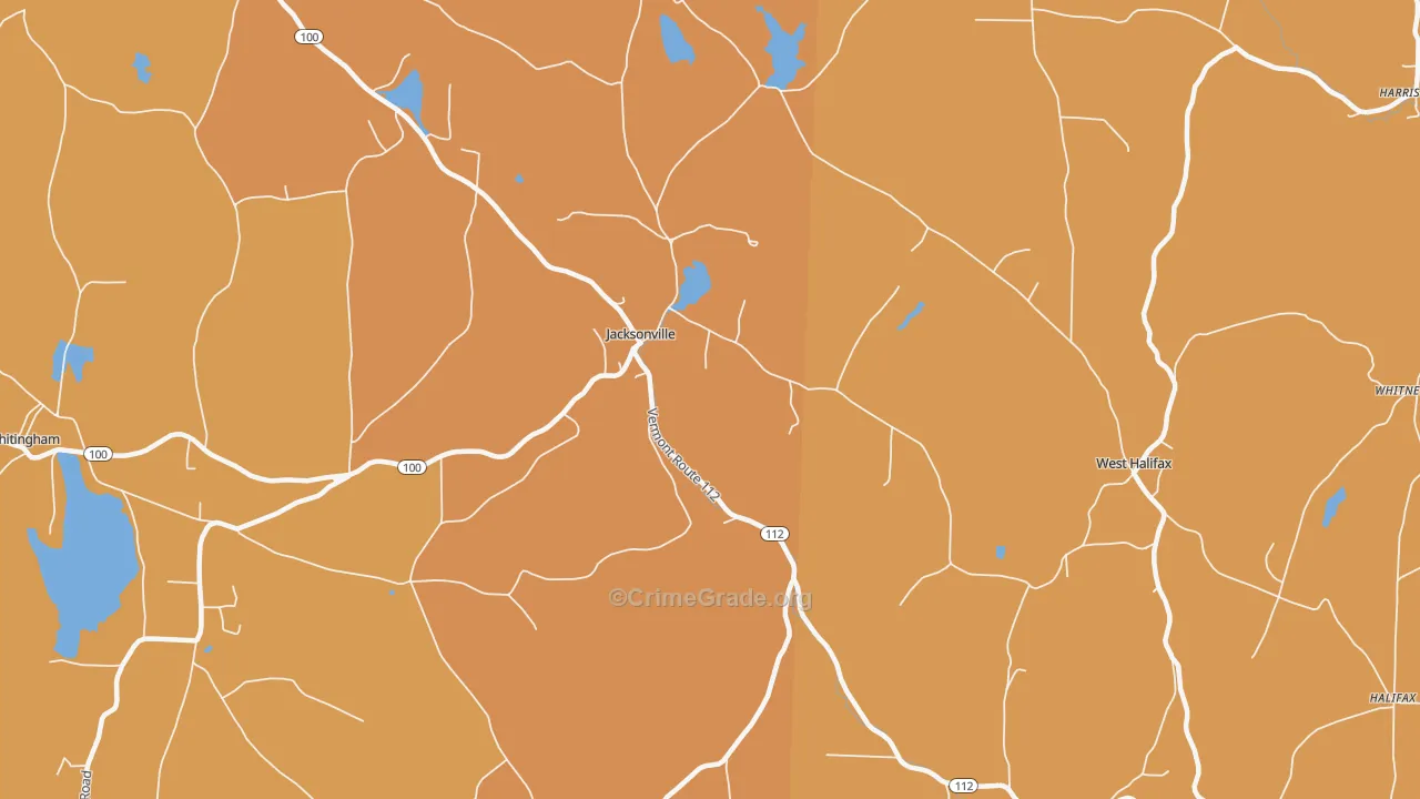Jacksonville, VT Map of Assault Rates