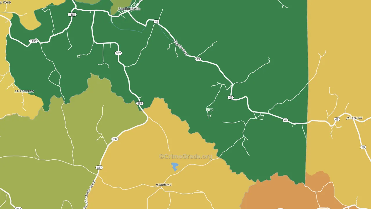Jacktown, KY Map of Assault Rates