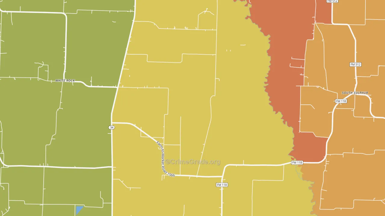Jacobia, TX Map of Assault Rates