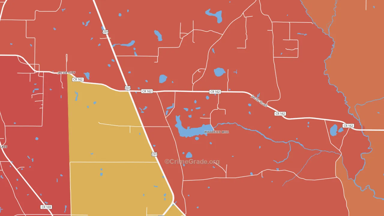 Jacobs, FL Map of Assault Rates