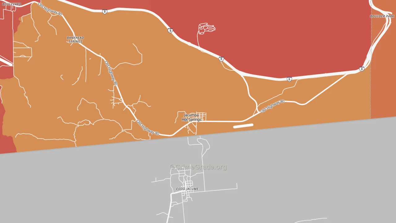 Jacumba, CA Map of Assault Rates